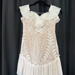 Saints & Secrets dress, size S, new w tags, white